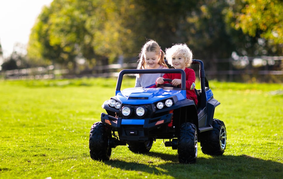 kids driving electric car